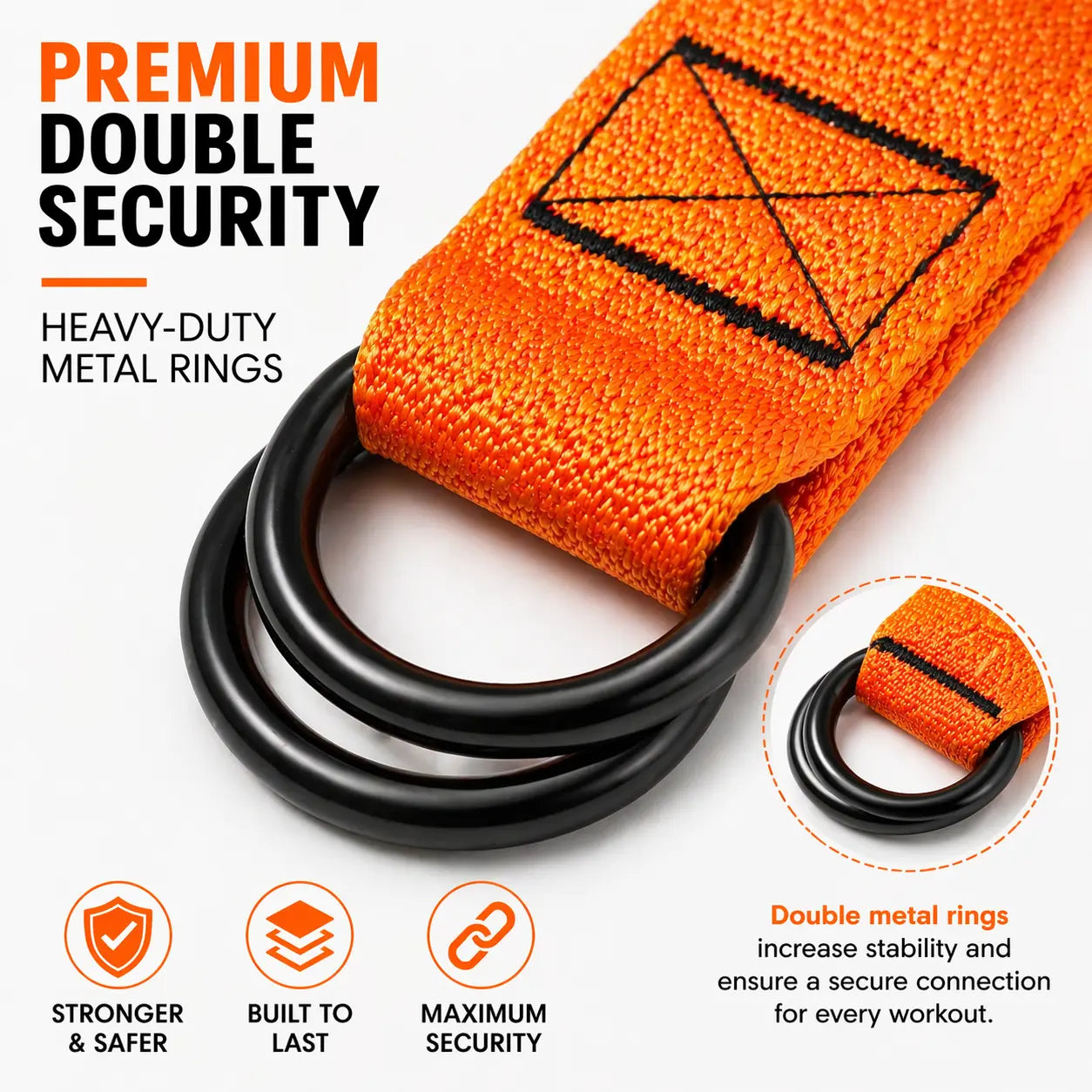 Adjustable Pull-Up Assistance Belt with Dual-Foot Straps & Resistance Bands – Heavy-Duty Metal Rings, Padded Footrests for Safe, Stable & Comfortable Full-Body Workouts